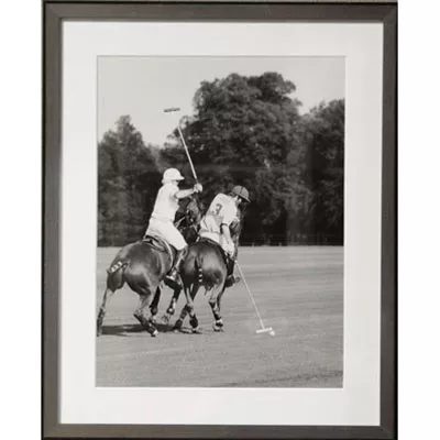 Vintage schwarz-weiß Bild "Polo im Park" Wandbild Dekoration 40x50