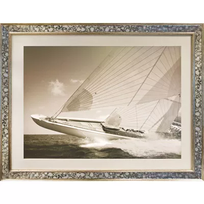 Wandbild Vintage Boot Foto Segelboot im Rahmen 60x80