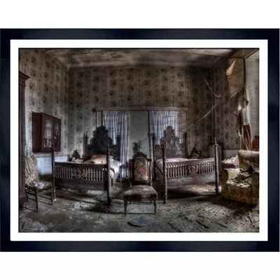 Vintage Bild Wandbild Schlafzimmer 100x130 im schwarzen Rahmen