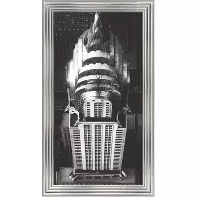 Chrysler Gebäuse Wandbild Bild Wanddekoration schwarz-weiß Foto 80x160