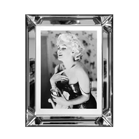 Bild Marilyn Monroe Chanel no. 5 Wandbild schwarz-weiß 40x50 im Rahmen Spiegelbilderrahmen