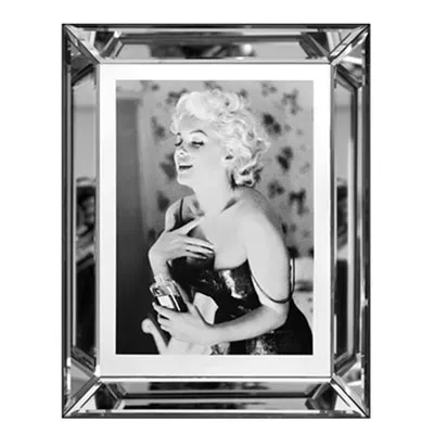 Bild Marilyn Monroe Chanel no. 5 Wandbild schwarz-weiß 40x50 im Rahmen Spiegelbilderrahmen