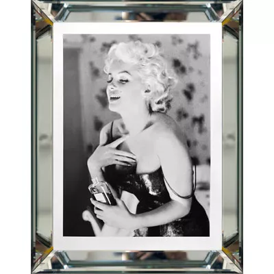 Bild Marilyn Monroe Chanel no. 5 Wandbild schwarz-weiß 60x80 im Rahmen Spiegelbilderrahmen