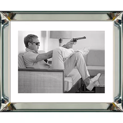 Wandbild Fotowand schwarz-weiß Foto Steve McQueen - Aim 40x50