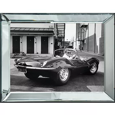 Wandbild Foto schwarz-weiß Steve McQueen - Jaguar 40x50