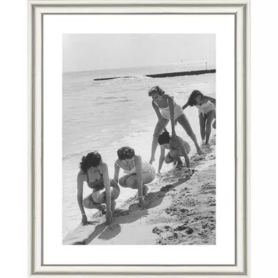 Wandbild schwarz-weiß Vintage Foto Models - Bocksprung mit Rahmen 60x80