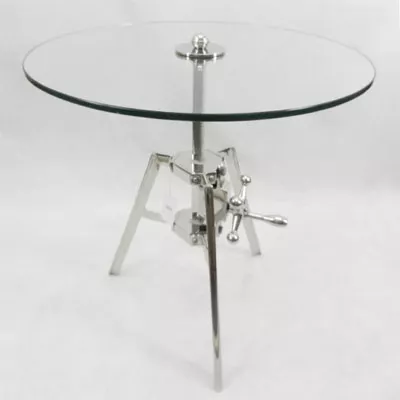 Glastisch verstellbar Beistelltisch aus Glas kleiner Tisch 61cm