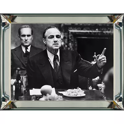 Foto Wandbild Marlon Brando Tisch schwarz weiß 80x60cm