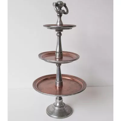 Vintage Etagere Servierplatte 3 Ebenen in Bronze