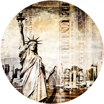 Fotoleinwand Leinwand New York New York Rund Bild Wandbild ø 100x100