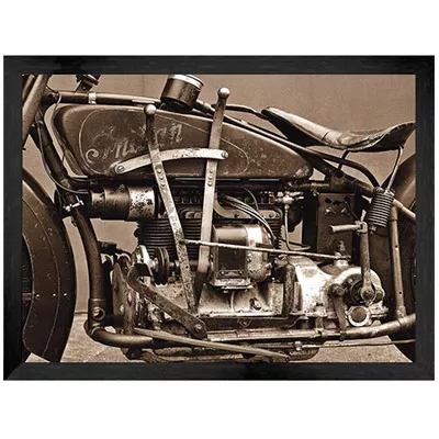 Wanddekoration Wandbild 1929 Indian Ace mit schwarzem Rahmen 100x150