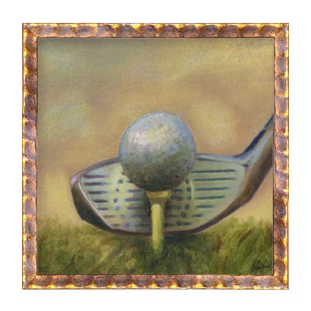 Wanddekoration Bild Golfschläger Malerei im Rahmen 30x30