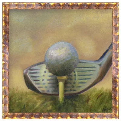 Wanddekoration Bild Golfschläger Malerei im Rahmen 30x30