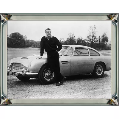 Wandbild schwarz-weiß Bild Foto Sean Connery im Bilderrahmen Pearl 80x60