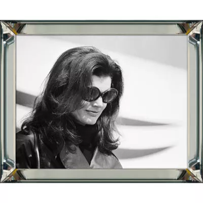 Wandbild Bilddekoration schwarz-weiß Foto Jackie Kennedy 50x40 im Bilderrahmen Spiegelbilderrahmen