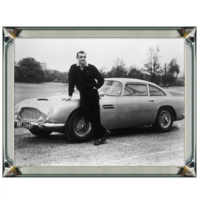 Wandbild schwarz-weiß Bild Foto Sean Connery im Bilderrahmen Spiegelbilderrahmen 60x80 