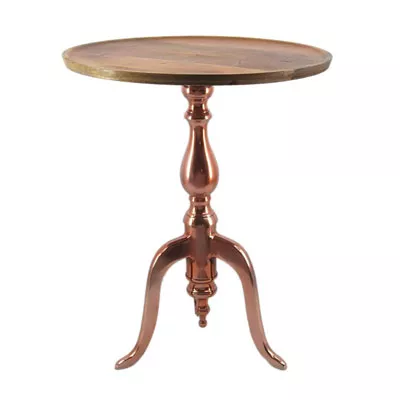 Alu Tisch Holz in Bronze Top D45 H59