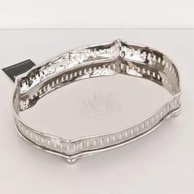 Serviertablett Oval Silber 23x18x6cm