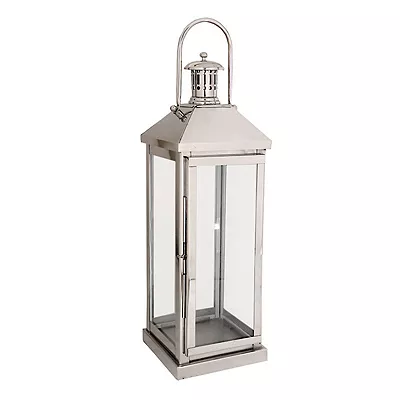 Edelstahl Laterne Windlicht Gartenlaterne 18x18x58