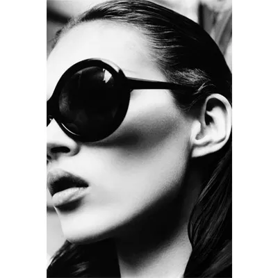 Großes Wandbild Schwarz-weiß Foto Kate Moss Sonnenbrille Bild Fahion 120x180cm