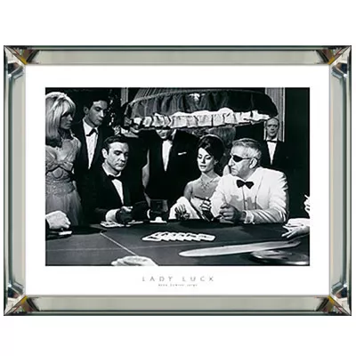 Wandbild Foto "Lady Luck" Schwarz-weiß Bild 60x80 im Spiegelrahmen