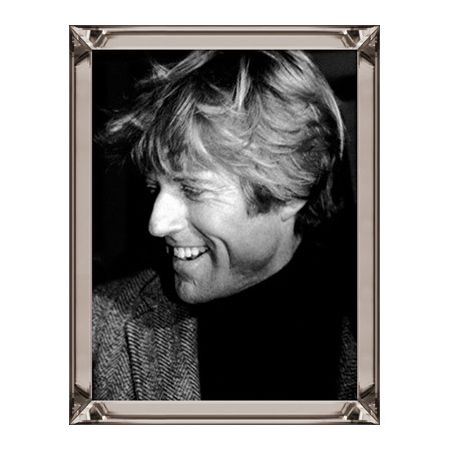 Bild Wandbild schwarz-weiß Foto Robert Redford Sepia 60x80 im Rahmen Spiegel