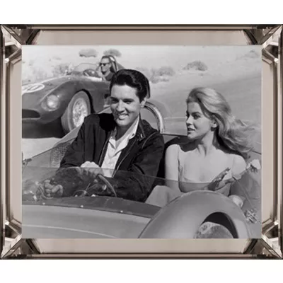 Wandbild Foto schwarz-weiß Elvis Presley Sepia 50x40 im Rahmen Spiegel