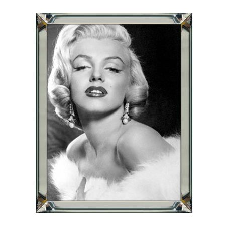 Marilyn Monroe Glamour Bild schwarz-weiß Wandbild 60x80 im Rahmen Spiegelbilderrahmen