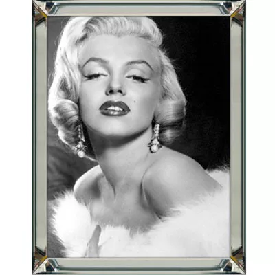 Marilyn Monroe Glamour Bild schwarz-weiß Wandbild 60x80 im Rahmen Spiegelbilderrahmen