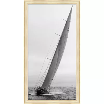 Bild Segelboot Wettrennen Wandmalerei im Rahmen Wandbild Segelboot 1934 70x138