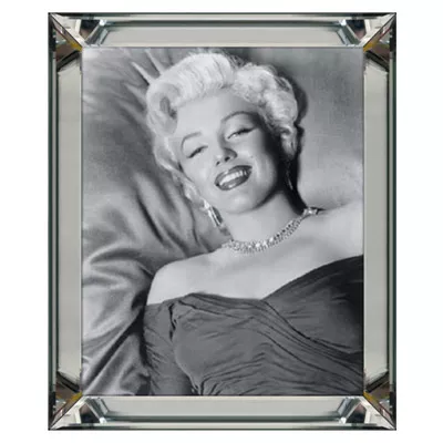 Marilyn Monroe Details Foto schwarz-weiß Wandbild Wanddekoration 40x50 im Rahmen Spiegelbilderrahmen