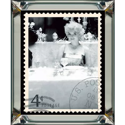 Marilyn Monroe Briefmarke III Wandbild Foto schwarz-weiß 40x50 im Rahmen Spiegelbilderrahmen