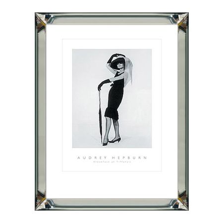 Frühstück bei Tiffany Wandbild Breakfast at Tiffanys Audrey Hepburn Foto im Spiegel Rahmen 60x80 