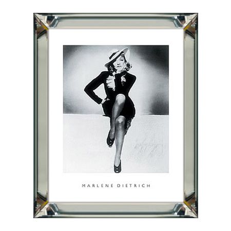 Wanddeko Wandbild Foto schwarz weiß Marlene Dietrich 40x50 mit Rahmen Spiegel