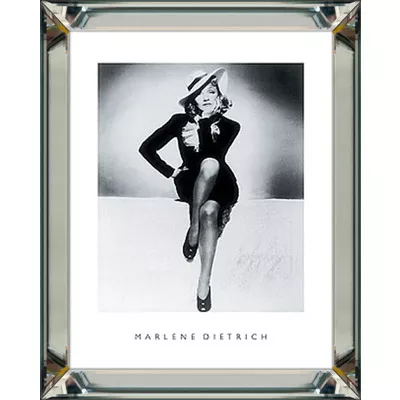 Wanddeko Wandbild Foto schwarz weiß Marlene Dietrich 40x50 mit Rahmen Spiegel