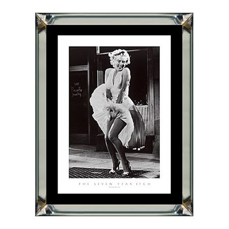 Marilyn Monroe Classic Bild Wandbild schwarz-weiß Foto 60x80 im Bilderrahmen Spiegelbilderrahmen