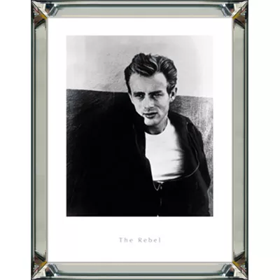 Wandbild Foto schwarz-weiß James Dean The Rebel 60x80 mit Rahmen 