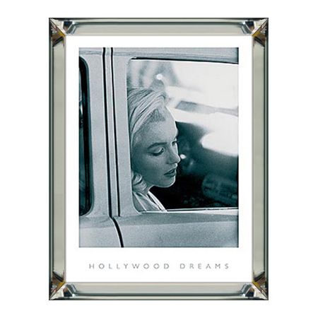 Wandbild Wanddeko schwarz-weiß Foto Hollywood Dreams Marilyn Monroe 60x80 im Rahmen Spiegelrahmen