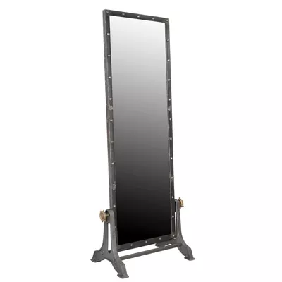 Stehspiegel Edelstahl Ankleidezimmer im Industrie-Stil 76x47x194cm aus Eisen und Glas