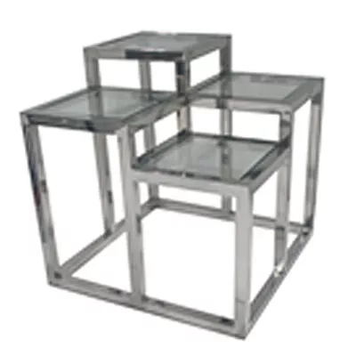 Beistelltisch mit klarem Glas 60x60x62cm