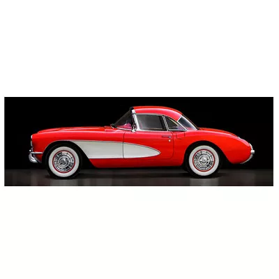 Roter Oldtimer Wanddekoration Wandbild Bild 150x50