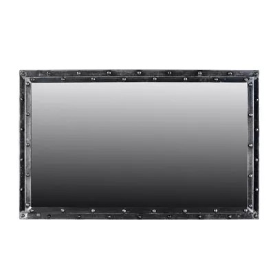 Spiegel Schminkspiegel Wandspiegel Flurspiegel mit Nieten in schwarz 122x76x6cm aus Eisen/Glas