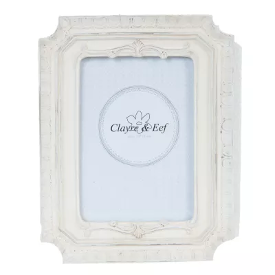 Clayre & Eef Bilderrahmen Shabby weis 22x17/ 13x18 cm