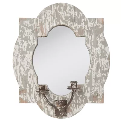 Clayre & Eef Wandspiegel mit Kerzenhalter ca. 38 x 9 x 46 cm