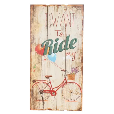 Clayre & Eef Textschild I Want to ride my... 30 x 60 x 2 cm