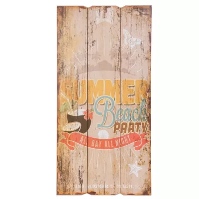 Clayre & Eef Textschild Schild SUMMER BEACH PARTY ca. 30 x 60 x 2 cm