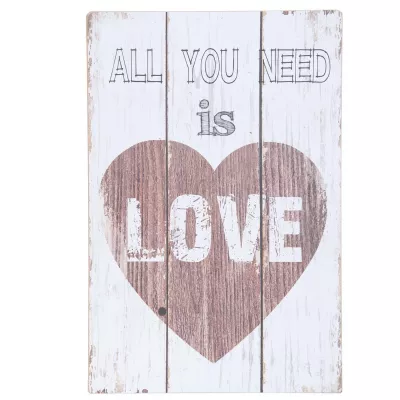 Clayre & Eef Textschild Schild ALL YOU NEED IS LOVE ca. 40 x 2 x 60 cm