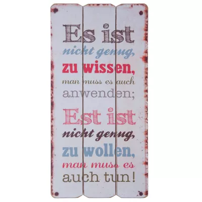 Clayre & Eef Wandschild Es ist nicht genug... ca. 30 x 1 x 60 cm