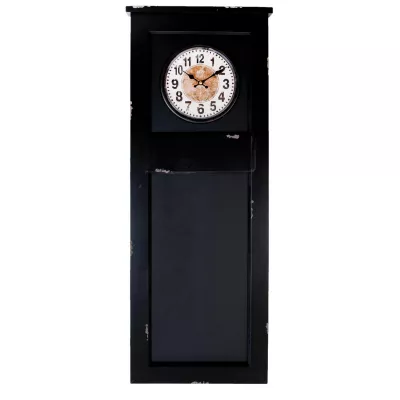 Clayre & Eef Wanduhr schwarz ca. 35 x 4 x 90 cm