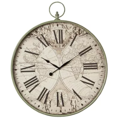 Clayre & Eef Retro Uhr "Globus" 80x8x96 cm 1xAA